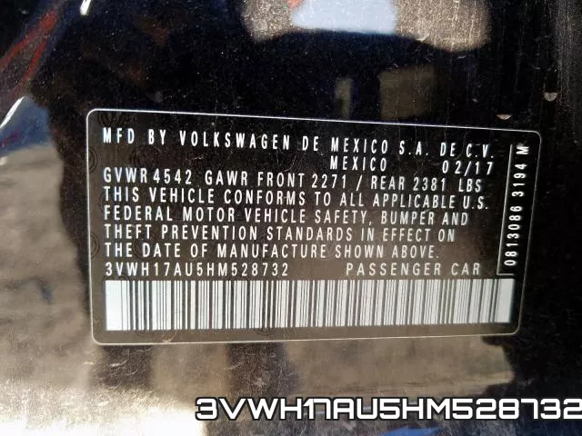 3VWH17AU5HM528732 фото 2