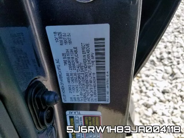 5J6RW1H83JA004118 фото 2