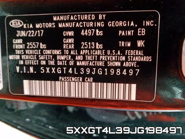 5XXGT4L39JG198497 фото 2