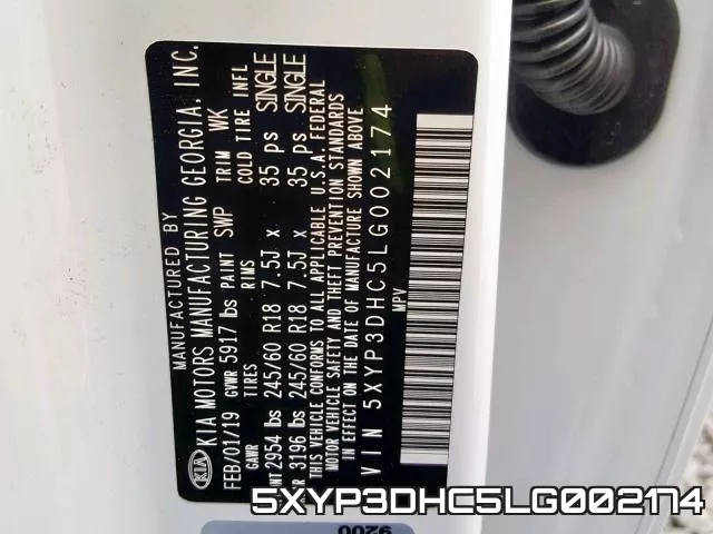 5XYP3DHC5LG002174 фото 2