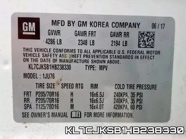 KL7CJKSB1HB238330 фото 2