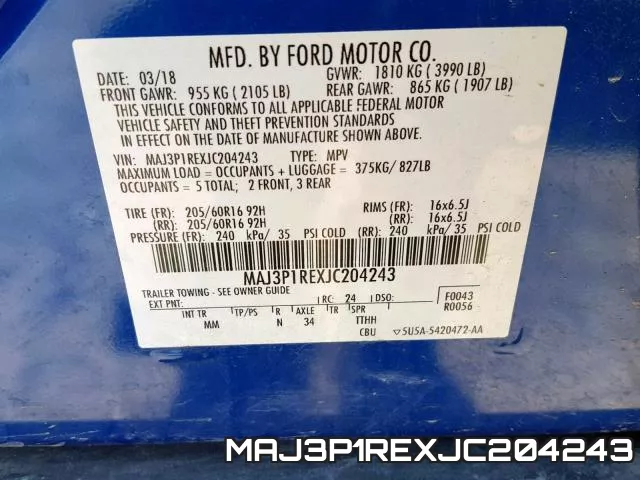 MAJ3P1REXJC204243 фото 2