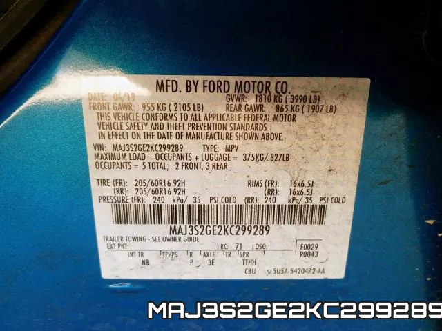 MAJ3S2GE2KC299289 фото 2