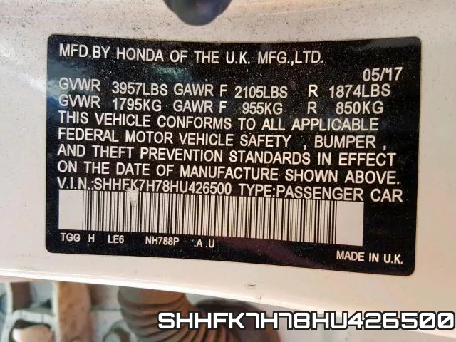 SHHFK7H78HU426500 фото 2