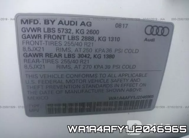 WA1A4AFY1J2046965 фото 10