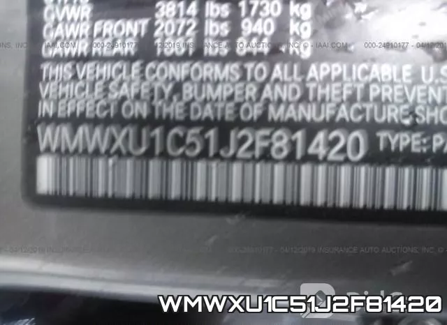WMWXU1C51J2F81420 фото 9