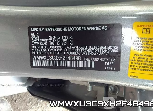 WMWXU3C3XH2F48498 фото 10