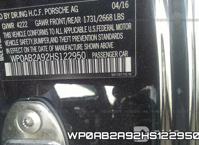 WP0AB2A92HS122950 фото 10