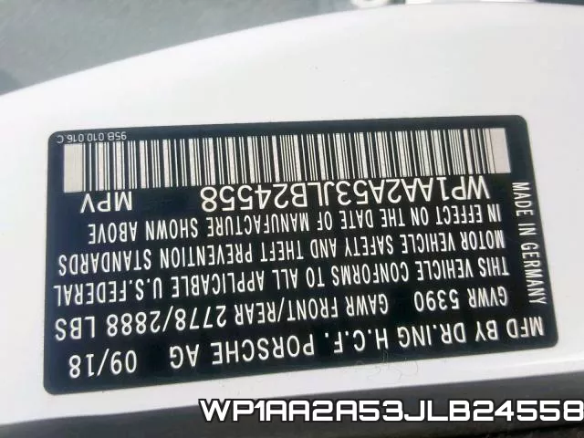 WP1AA2A53JLB24558 фото 2