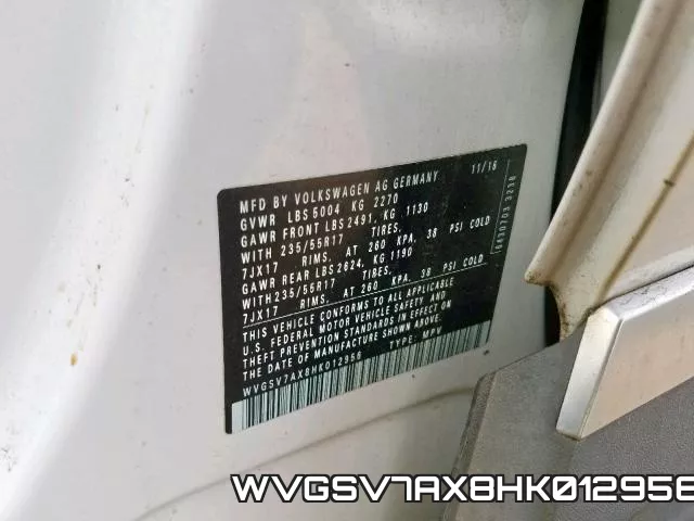 WVGSV7AX8HK012956 фото 2