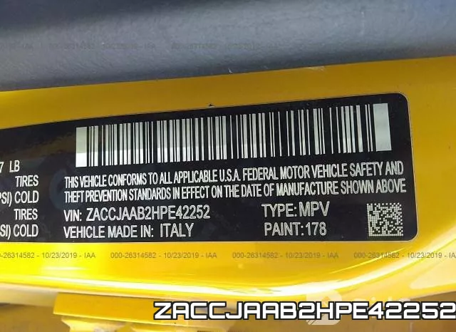 ZACCJAAB2HPE42252 фото 10