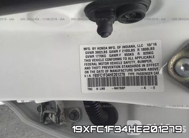 19XFC1F34HE201279 фото 10