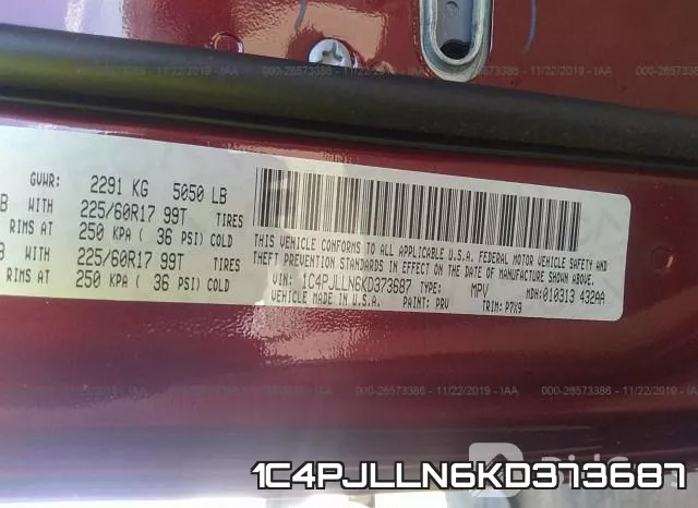 1C4PJLLN6KD373687 фото 10
