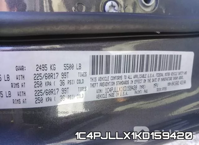 1C4PJLLX1KD159420 фото 9