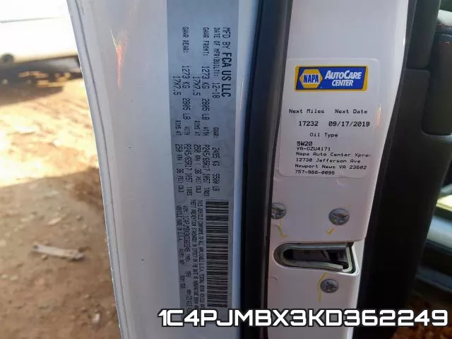 1C4PJMBX3KD362249 фото 2