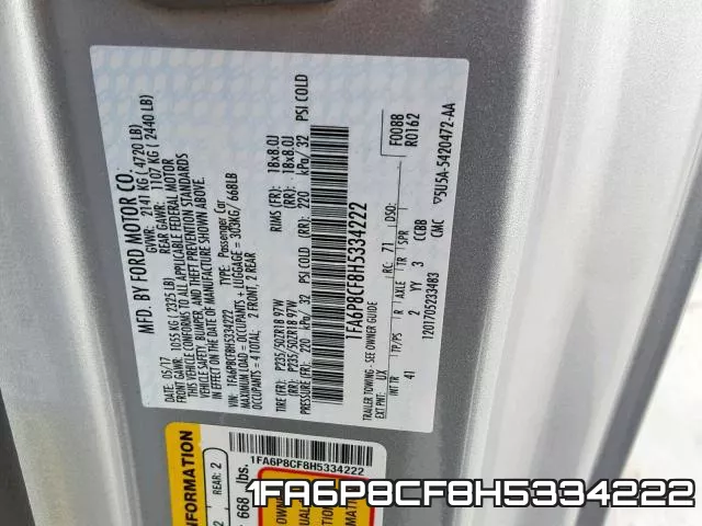 1FA6P8CF8H5334222 фото 2