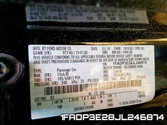 1FADP3E28JL246874 фото 2