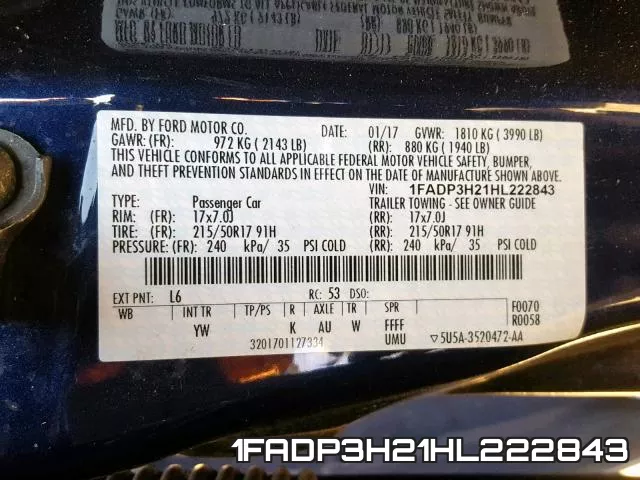 1FADP3H21HL222843 фото 2