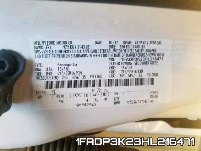 1FADP3K23HL216471 фото 2
