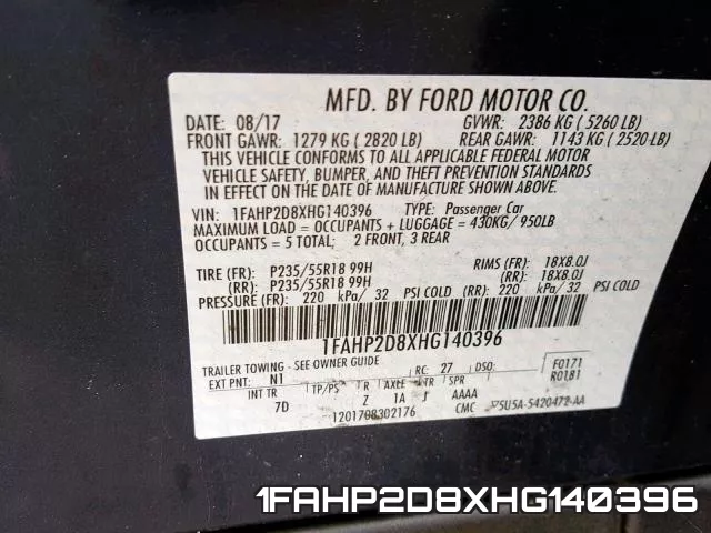 1FAHP2D8XHG140396 фото 2