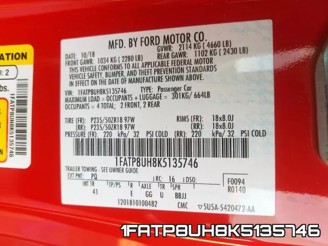 1FATP8UH8K5135746 фото 2