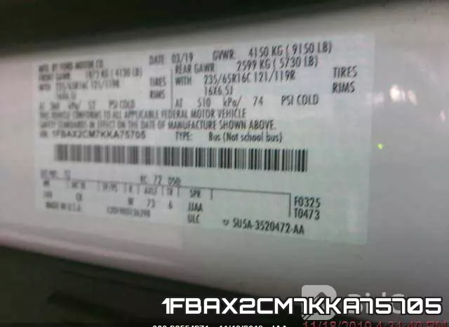 1FBAX2CM7KKA75705 фото 10