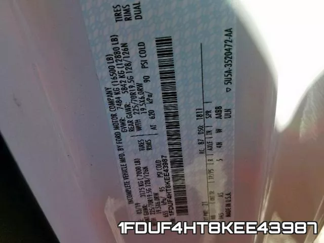 1FDUF4HT8KEE43987 фото 2