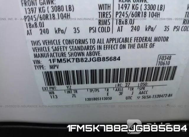 1FM5K7B82JGB85684 фото 10