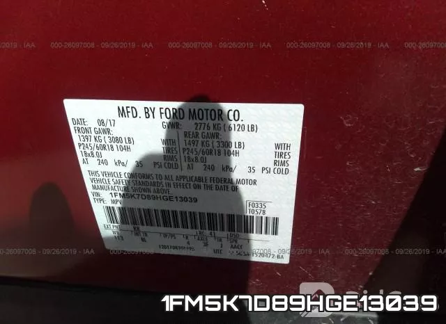 1FM5K7D89HGE13039 фото 10