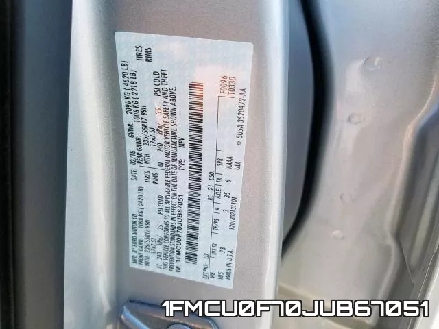 1FMCU0F70JUB67051 фото 2