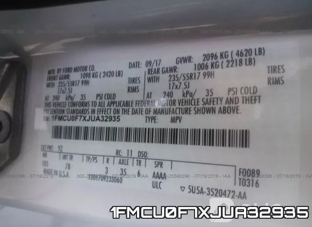 1FMCU0F7XJUA32935 фото 10