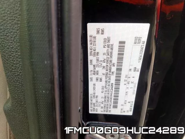 1FMCU0GD3HUC24289 фото 2