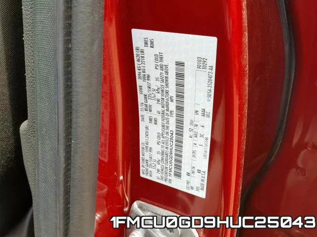 1FMCU0GD9HUC25043 фото 2