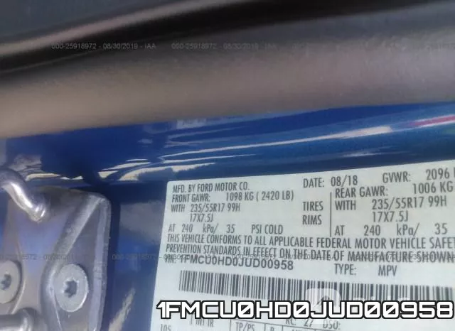 1FMCU0HD0JUD00958 фото 9