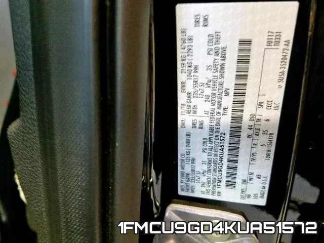 1FMCU9GD4KUA51572 фото 2