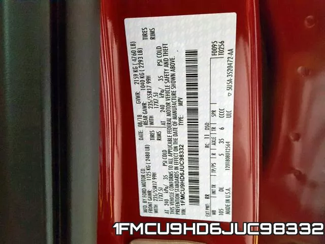 1FMCU9HD6JUC98332 фото 2