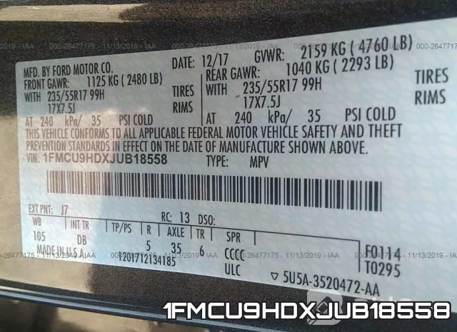 1FMCU9HDXJUB18558 фото 10