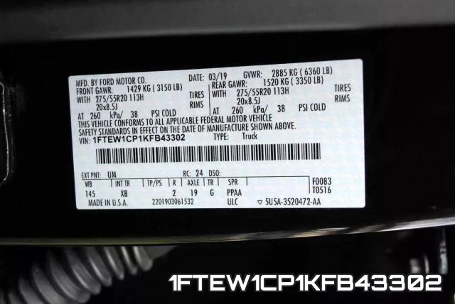 1FTEW1CP1KFB43302 фото 2