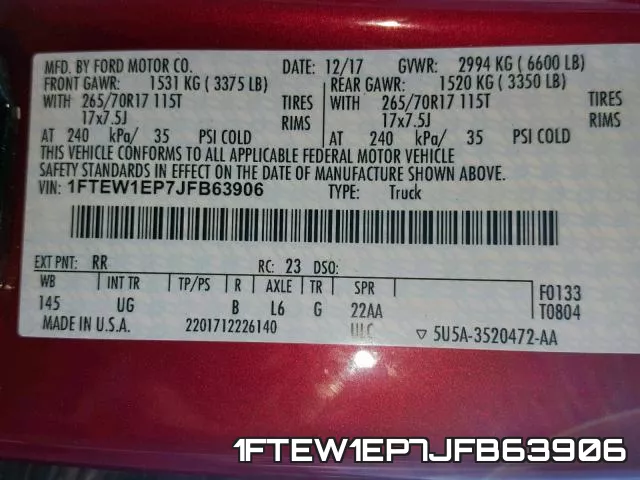 1FTEW1EP7JFB63906 фото 2