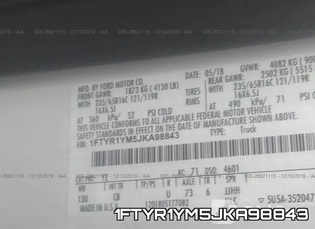 1FTYR1YM5JKA98843 фото 10