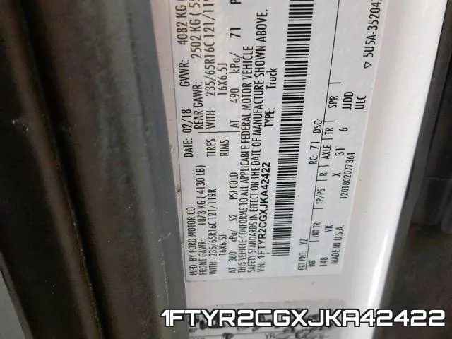 1FTYR2CGXJKA42422 фото 2