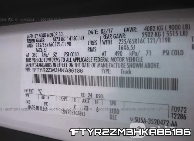 1FTYR2ZM3HKA86186 фото 10