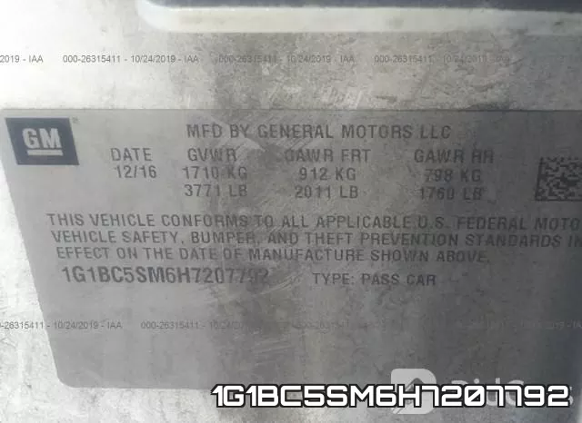 1G1BC5SM6H7207792 фото 10