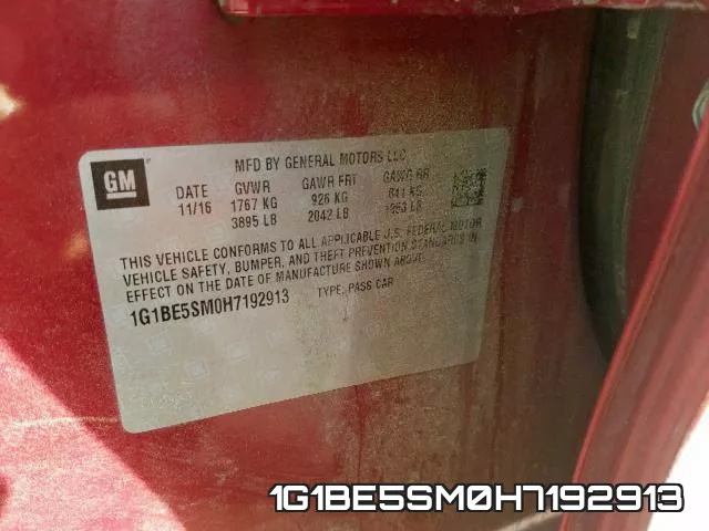 1G1BE5SM0H7192913 фото 2