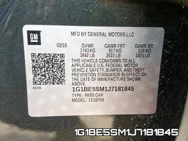 1G1BE5SM1J7181845 фото 2