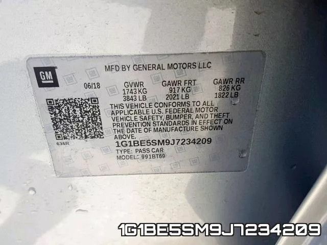 1G1BE5SM9J7234209 фото 2