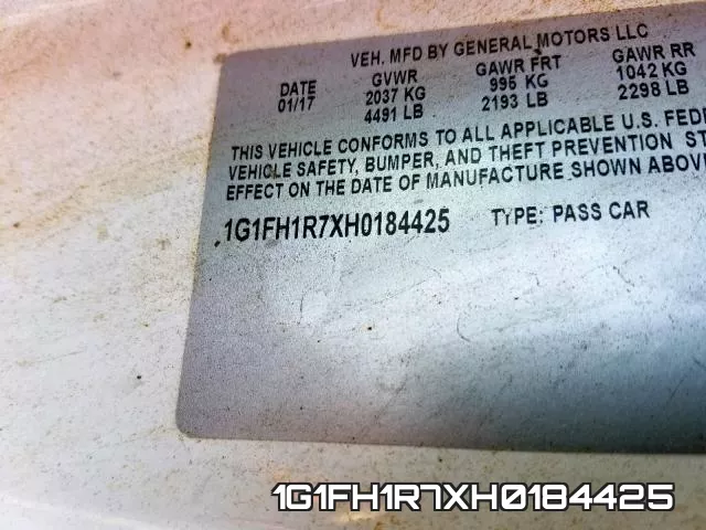 1G1FH1R7XH0184425 фото 2