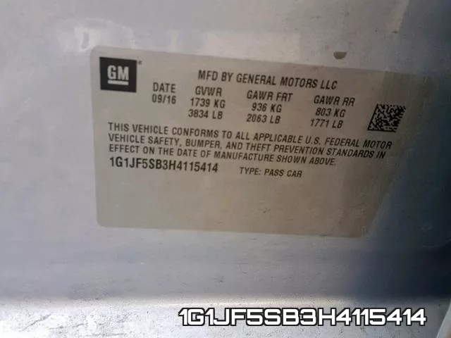 1G1JF5SB3H4115414 фото 2