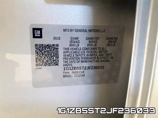 1G1ZB5ST2JF236033 фото 2