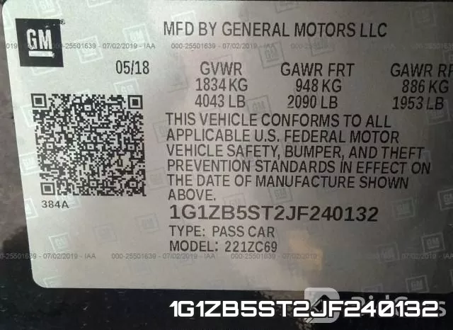 1G1ZB5ST2JF240132 фото 9
